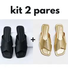 Kit 2 Pares de rasteirinha modelo X Cruzada