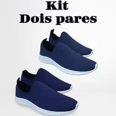 kit 2 pares tênis feminino fácil de calçar promoção