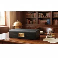Caixa Decorativa Objeto Luxo Organizadora Tampa Couro* Gg