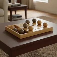 Peça Decorativa De Mesa Jogo Da Velha De Madeira 40cm Luxo