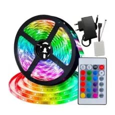 Fita de LED 5M Colorida 2835/3528 RGB Flexível à Prova D'Água com Fonte Control Decoração Casa