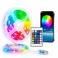 Fita de LED RGB 10M USB Controle App Bluetooth Pisca-Pisca Sincroniza Música Decoração Natal