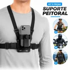 Suporte Peitoral para Gravação com Celular GoPro e Câmera Esportiva
