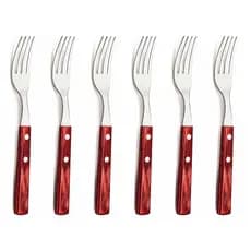 Garfo De Mesa Inox Polywood Tramontina - Vermelho (6 Unidades)