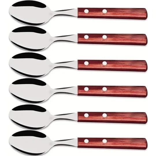 Colher de Mesa Inox Polywood Tramontina - Vermelho (6 Unidades)