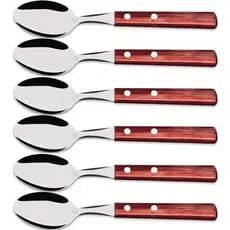 Colher de Mesa Inox Polywood Tramontina - Vermelho (6 Unidades)