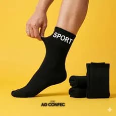 Meias Preta Kit C/ 24 Pares Cano Longo Preta 100% ALGODÃO unissex tamanho 36 - 45