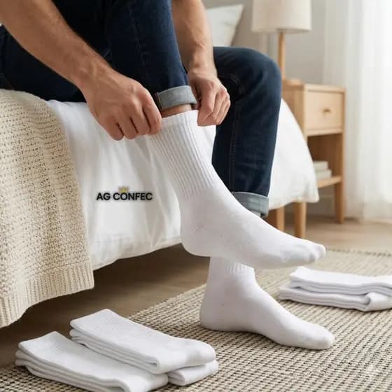 Kit 24 Pares de meia Cano Alto Longo branca Unissex Feminina Masculina Algodão