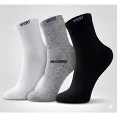 Kit 24 Pares de Meia Cano longo Cores Unissex Cores MESCLADAS Masculina Feminina