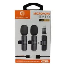 Kit 2 Microfone Lapela Profissional Compativ Lighting iPhone