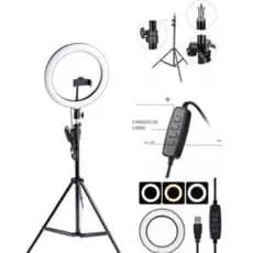 Ring Light Iluminador 14/12 Polegadas Com Tripé De Ring Light Iluminador 2.1 Metro