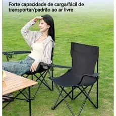 Cadeira Dobrável Grande Portátil 150kg Camping Praia Kala