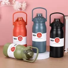 1700ML Garrafa Térmica de Viagem Aço Inox 1.2 Litro Água Café com Acampamento Alça Camping