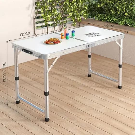Mesa Dobrável Portátil 120x60cm Vira Maleta Camping Praia