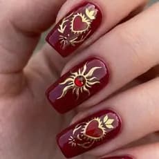 Cartela Vários Adesivos de unha Dourado Prateado Vintage Lua Estrela Y2K Nail Art Alternativo