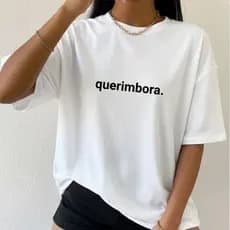 Camiseta Estampada Unissex 100% Algodão Humor Querimbora Confortável Minimalista