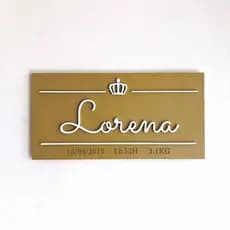 Placa Personalizada para Porta Quarto Bebê