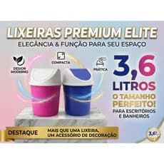 Lixeira Basculante 3,6 Litros Premium para Banheiro Cozinha Escritório com Tampa Basculante
