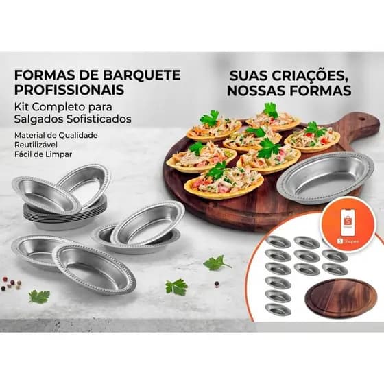 Forminhas Barquete Profissional para Doces e Salgados Kit 36 e 60 Unidades Festa Confeitaria