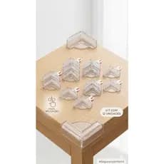 Kit 12 Protetores de Quina e Canto Mesa Silicone Transparente Adesivo 3M p/ Bebê Segurança