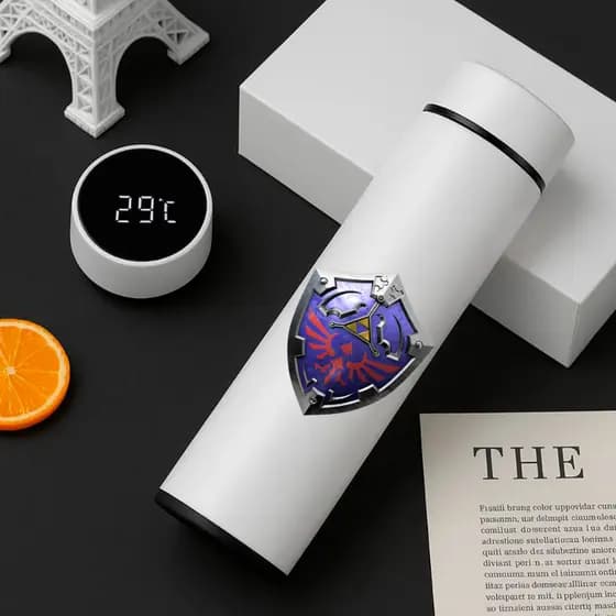 Garrafa Térmica Inox Zelda 500Ml Com Termometro Led Digital Escudo