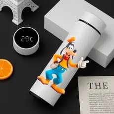 Garrafa Térmica Inox Mickey Mouse 500Ml Com Termometro Led Digital Anime Pateta