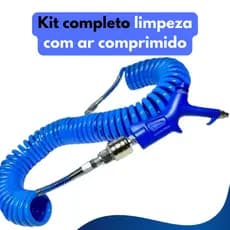 Kit mangueira espiral 15m Hidraflux com bico de ar e engate rápido