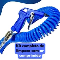 Kit mangueira espiral 10m Hidraflux com pistola de ar e engate rápido