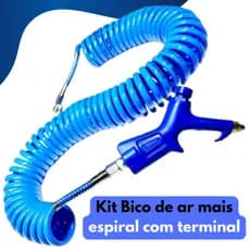 Bico Passar Ar Com Botão Bico de Ferro Kit Mangueira De Ar Comprimido 3,5 Metros