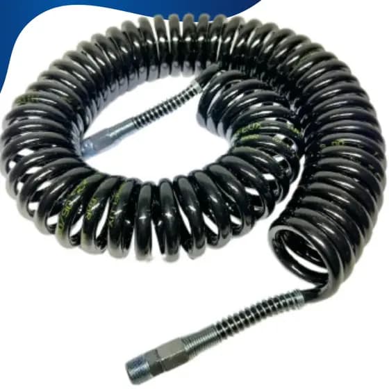 Mangueira Espiral Pu Preta 8mmx 15 Metros P/ Ar Comprimido
