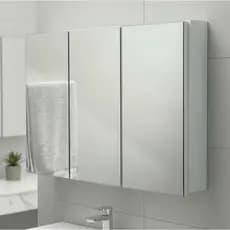 Espelho 90cm para Banheiro Armário MDF 15mm 3 Portas - 3 Portas com Amortecedor - 100% MDF MONTADO