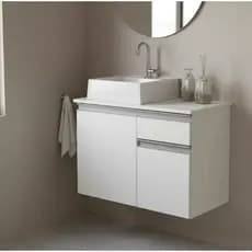 Gabinete Banheiro Parma Com Tampo E Cuba - Mdf 70cm - 100% MDF - Montado