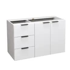 Balcão Gabinete 80cm Banheiro SEM TAMPO/CUBA - 100% MDF - 3 Gavetas ESQUERDA - MONTADO