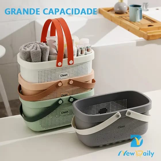 Cesta Telada Fruteira Organizadora Decorativa Multiuso Quadrado com Alça Cozinha Banheiro Quarto BC-24/BC-25