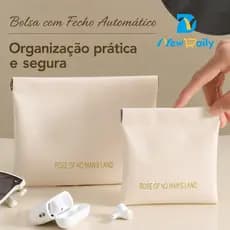 KIT Necessaire Bolsa Bolsinha Porta Objetos Pessoais Feminina Masculina Com Fechado De Ima Impermeável OG-41-ND/OG-42-ND