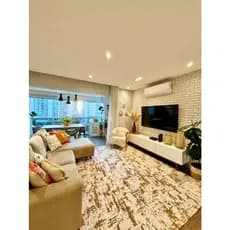 Tapete de Sala 2,0m x 2,5m Quarto Grande Mesclado Moderno Artesanal Algodão Lavável