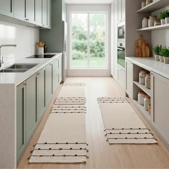 Tapete de Cozinha Boho Passadeira De Algodão Lavável 140cm