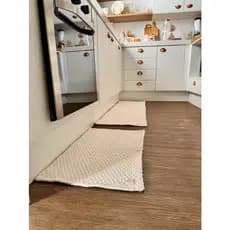 Kit 3 Tapetes Cozinha Boho Passadeira De Algodão Lavável Artesanal