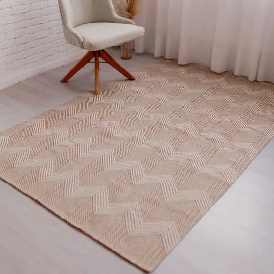 Tapete Sala Tear Chevron Moderno 2,0mx3,0m Lavável A Máquina