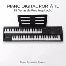 Piano elétrico VEDO de duas fileiras com 88 teclas, teclado portátil, com suporte para partituras