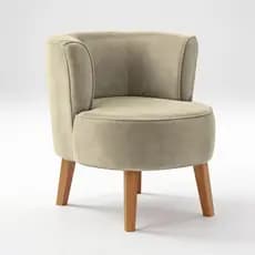 Poltrona Moderna Macia para Sala de Jantar Pés de Madeira Reforçado Tecido Veludo Elegante