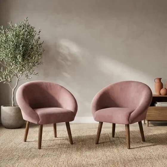 Conjunto 2 Poltronas Confortável Elegante Tecido Veludo Reforçado para Sala de Espera
