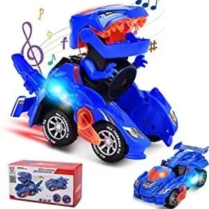 3 em 1 - Carro,Robô e Dinossauro Bate Volta - Sons e Luzes