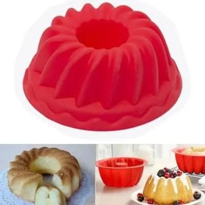 Forma De Silicone Vazada Para Bolo Torta Pudim 21,5cm X 8,5
