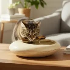 Fonte de água em cerâmica cascata bambu grande para gatos fengshui 110V 220V