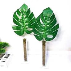 Kit vaso com Costela de Adão folha artificial no vasinho solitário