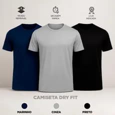 Camiseta Dry Fit Masculino Tecido Respirável Confortável Fitness LVF2-CP2