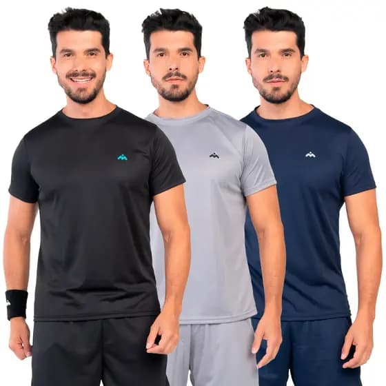 Camiseta Masculina Dry Fit Respirável Losango Manga Curta ST19-A