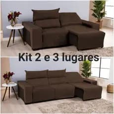 Kit Capa de Sofá Retrátil 2 e 3 Lugares Sala Luxo Família