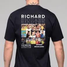 Camiseta Jogador Richard Rios futebol fotos 100% Algodão 30.1 PRETA